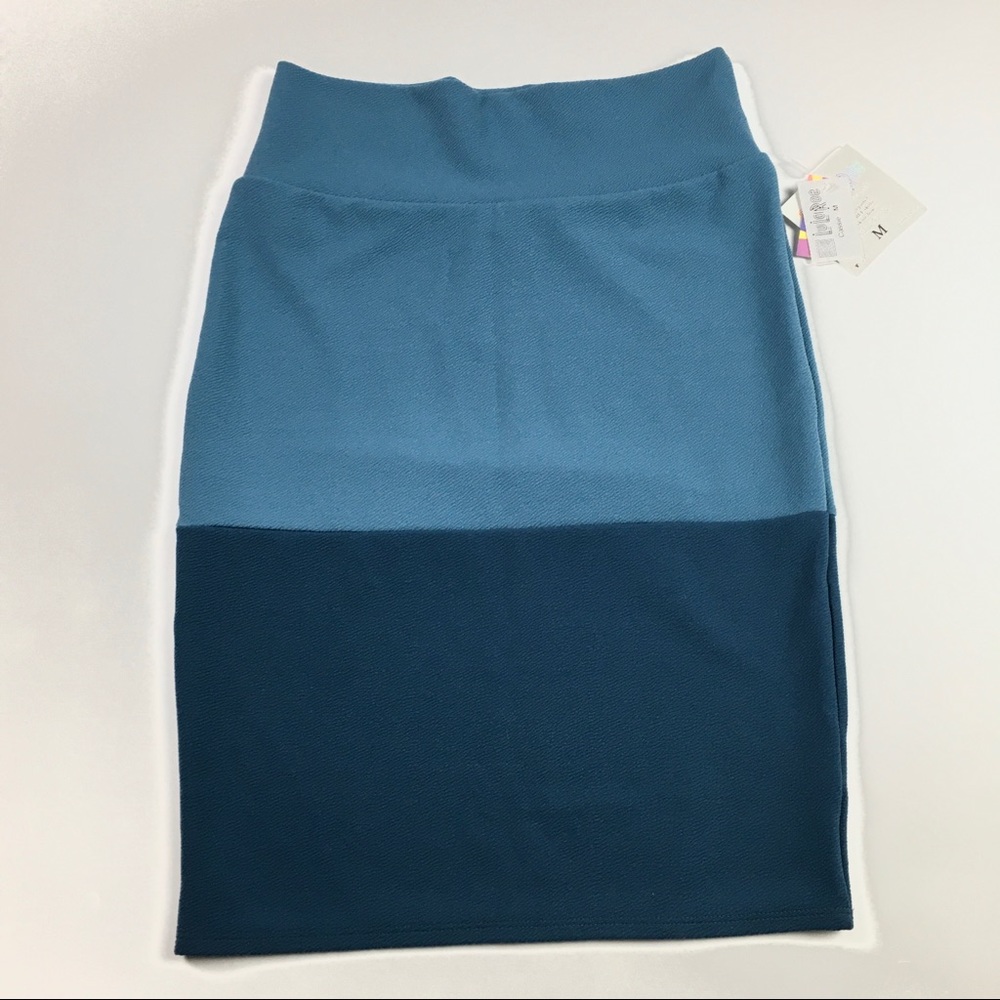 Pencil Skirt Blue LuLaRoe Cassie Duo Tone Medium